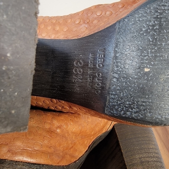 Latitude Femme Ankle Boots Leather Textured Slouch Heeled Size 38.5 - Picture 12 of 16